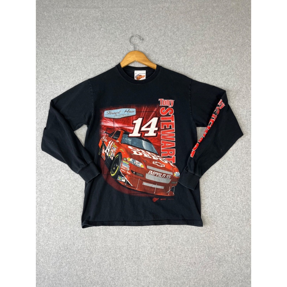 Tony Stewart Shirt Mens M Black Stewart Haas Racing #14 NASCAR Impala SS
